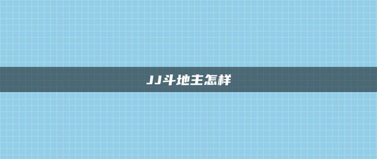 JJ斗地主怎样