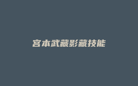 宫本武藏影藏技能缩略图 宫本武藏影藏技能