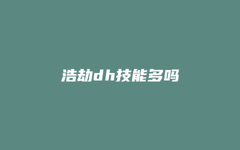 浩劫dh技能多吗缩略图 浩劫dh技能多吗
