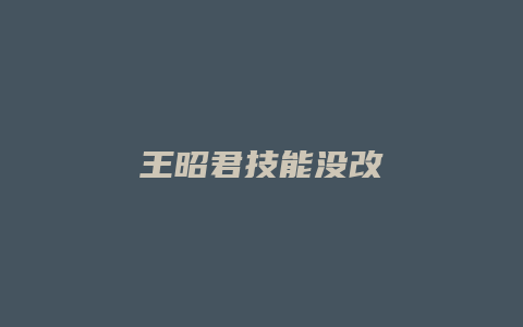 王昭君技能没改缩略图 王昭君技能没改