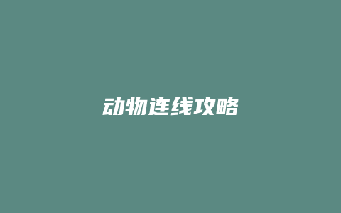 动物连线攻略缩略图 动物连线攻略
