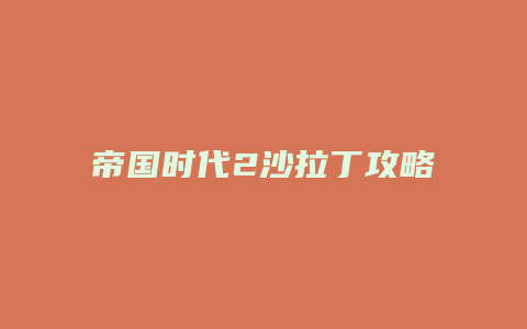 帝国时代2沙拉丁攻略缩略图 帝国时代2沙拉丁攻略
