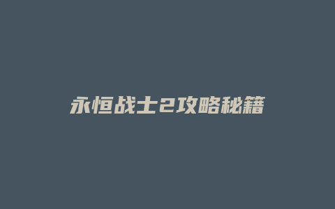 永恒战士2攻略秘籍缩略图 永恒战士2攻略秘籍